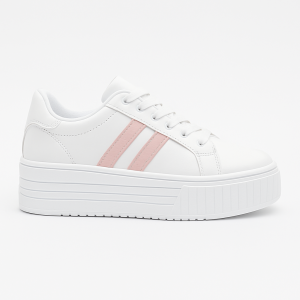 Zapatillas Blancas con Rayas Rosadas
